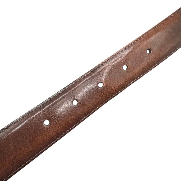 Lejon | Women | Chestnut Handcrafted Patent Leather Skinny Belt | Size Small